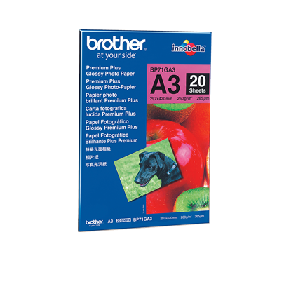 Brother BP71GA3-A3 'Brother Premium Glossy'(A3, 20 listů, 260 g/m2)