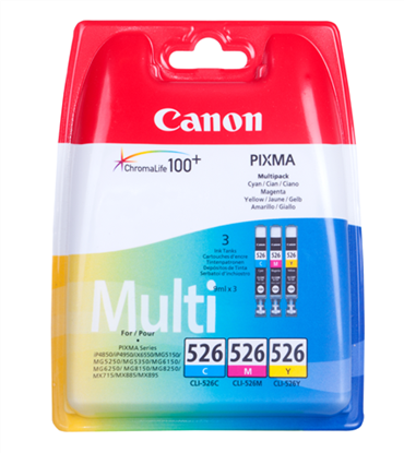 Zásobníky - Multi Pack Canon č.526 - CLI-526CMY (Azurové, purpurové, žluté)