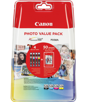 Zásobníky - Multi Pack Canon CLI-526CMYK/Photo (Černé, azurové, purpurové, žluté)