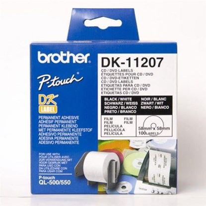 Brother DK-11207 'CD, DVD štítek'(58x58 mm, 100 ks, )