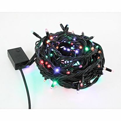LED osvětlení, řetěz, 10m, 220-240 V (50-60Hz), 6W, multicolor, zelený kabel, 30000h, 100xLED