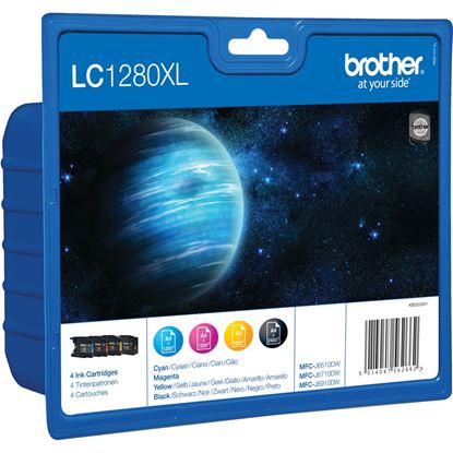 Zásobníky - Multi Pack Brother č.1280 - LC-1280XLVALBP (Černé, azurové, purpurové, žluté)