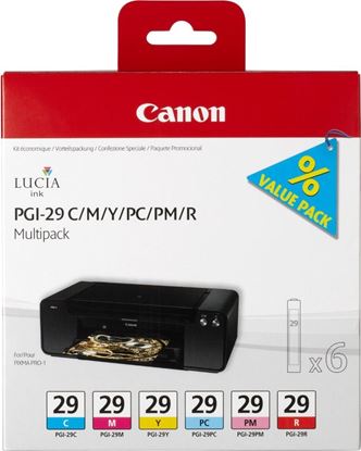 Zásobníky - Multi Pack Canon č.29 - PGI-29CMY/PC/PM/R (azur,purpur,žlutá,sv.azur.,sv.pur.,červená)