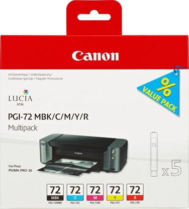 Zásobníky - Multi Pack Canon č.72 - PGI-72MBk/C/M/Y/R (Matně černé, azurové, purpurové, žlutý, červe