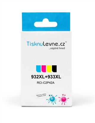 Zásobníky - Multi Pack TisknuLevne.cz č.932XL+933XL C2P42A (Černý, azurový, purpurový, žlutý)