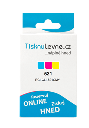 Zásobníky - Multi Pack TisknuLevne.cz č.521 CLI-521CMY (Azurový, purpurový, žlutý)