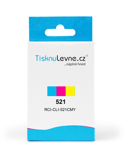 Zásobníky - Multi Pack TisknuLevne.cz č.521 CLI-521CMY (Azurový, purpurový, žlutý)