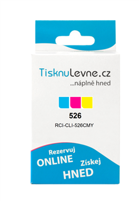 Zásobníky - Multi Pack TisknuLevne.cz č.526 CLI-526CMY (Azurový, purpurový, žlutý)