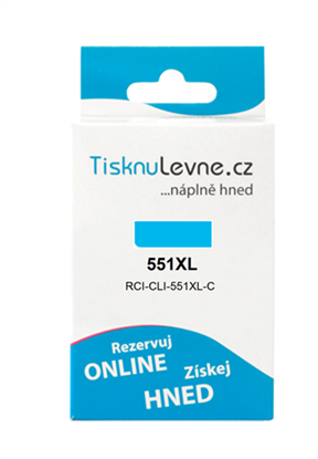 Zásobník TisknuLevne.cz č.551XL CLI-551XL-C (Azurový)