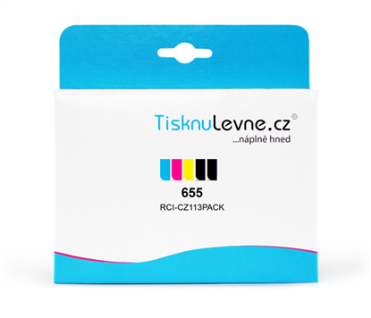 Zásobníky - Multi Pack TisknuLevne.cz č.655 CZ113A (2x černá, azurová, purpurová, žlutá)