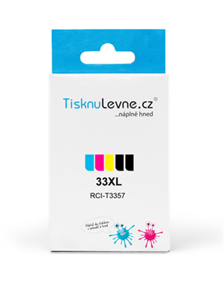 Zásobníky - Multi Pack TisknuLevne.cz č.33XL T3357 (Černý, černý foto, azurový, purpurový, žlutý)