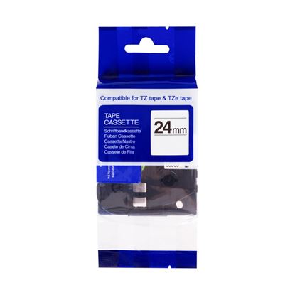 Kompatibilní páska TZE-253 (Modrý tisk/bílý podklad)