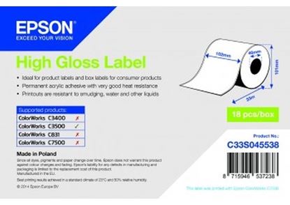 Role Epson S045538 "High Gloss Label - Continuous Roll: 102mm x 33m" (102 mm, 1 role, )