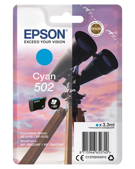 Zásobník Epson č.502 - T02V2 (Azurový)
