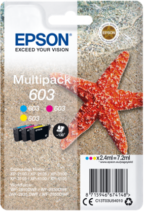Zásobníky - Multi Pack Epson č.603  - T03U5 (Azurové, purpurové, žluté)