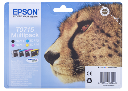 Zásobníky - Multi Pack Epson T0715 (Černé, azurové, purpurové, žluté)