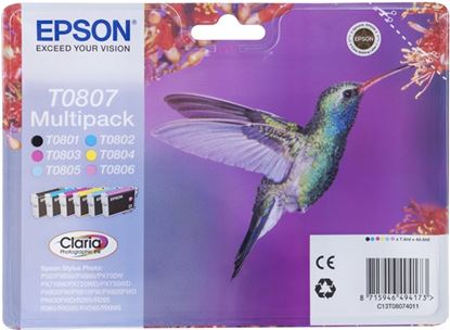 Zásobníky - Multi Pack Epson T0807 (Černé, azur., purpur., žluté, sv.azur. a sv.purp.)