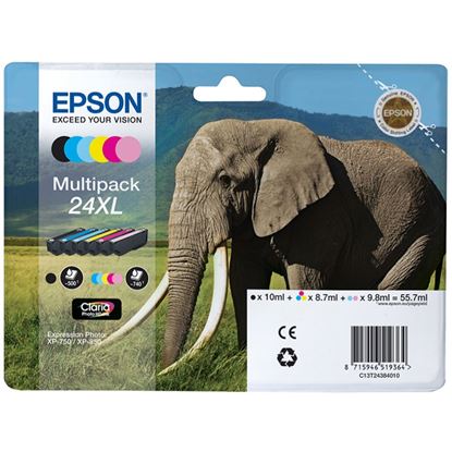 Zásobníky - Multi Pack Epson č.24XL - T2438 (Černé, azur., purpur., žluté, sv.azur. a sv.purp.)