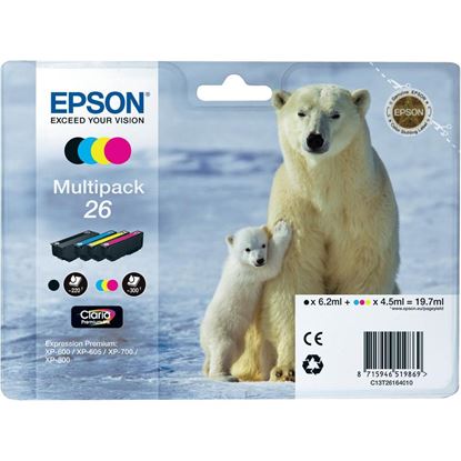 Zásobníky - Multi Pack Epson č.26 - T2616 (Černé, azurové, purpurové, žluté)