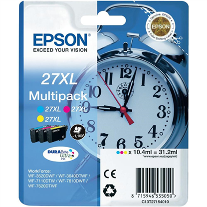 Zásobníky - Multi Pack Epson č.27XL - T2715 (Azurové, purpurové, žluté)