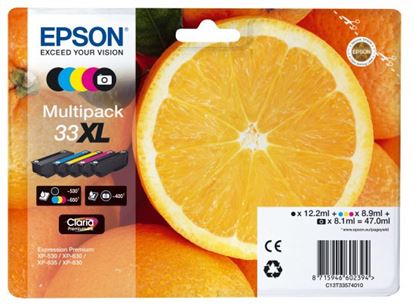 Zásobníky - Multi Pack Epson č.33XL - T3357 (Černé, černé foto, azurové, purpurové, žluté)