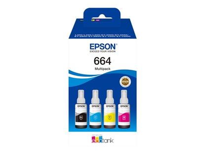 Lahev s inkoustem Epson č.664 - T6646 (Černá, azurová, purpurová, žlutá)