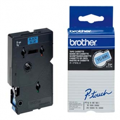 Páska Brother TC-591 (Černý tisk/modrý podklad)