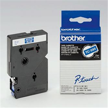 Páska Brother TC-595 (Bílý tisk/modrý podklad)
