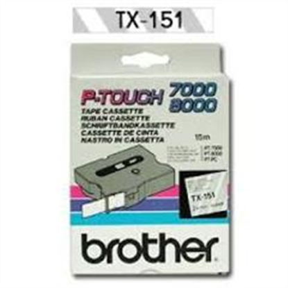 Páska Brother TX-151 (Černý tisk/průsvitný podklad)