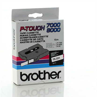 Páska Brother TX-221 (Černý tisk/bílý podklad)
