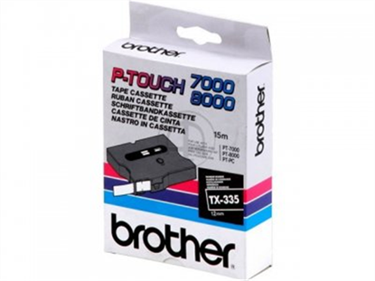 Páska Brother TX-335 (Bílý tisk/černý podklad)