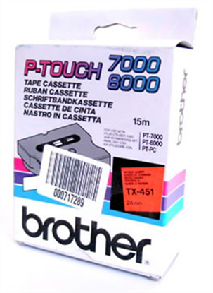 Páska Brother TX-451 (Černý tisk/červený podklad)