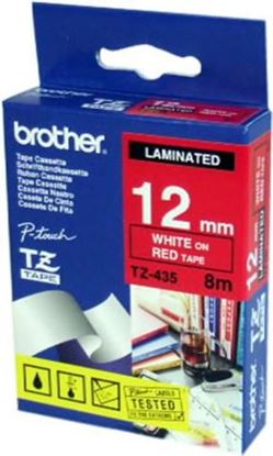 Páska Brother TZe-435 (Bílý tisk/červený podklad)