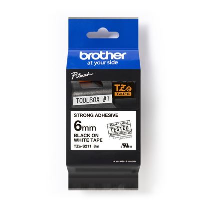 Páska Brother TZe-S211 (Černý tisk/bílý podklad)