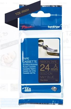 Páska Brother TZe-RN54 (Zlatá tisk/modrá podklad)