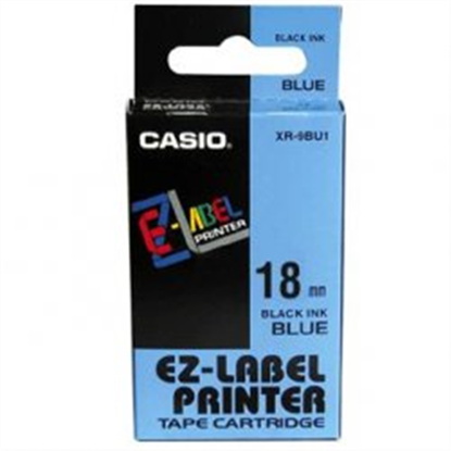 Páska Casio XR-18BU1 (Černý tisk/modrý podklad) (18mm)