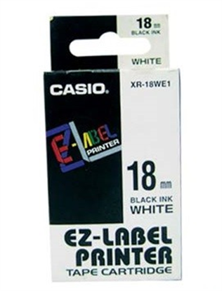 Páska Casio XR-18WE1 (Černý tisk/bílý podklad) (18mm)