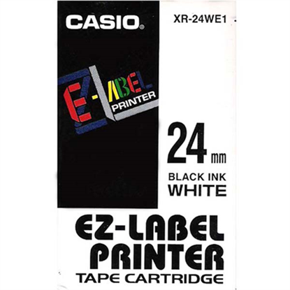 Páska Casio XR-24WE1 (Černý tisk/bílý podklad) (24mm)