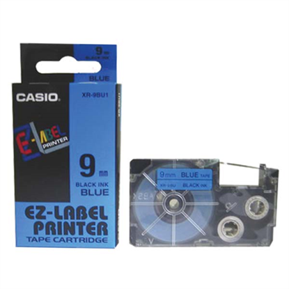 Páska Casio XR-9BU1 (Černý tisk/modrý podklad) (9mm)