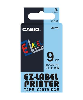 Páska Casio XR-9X1 (Černý tisk/průsvitný podklad)